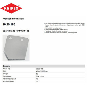 Pisau Pengganti 90 29 185 KNIPEX Spare blade for 90 20 185