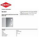 Pisau pengganti KNIPEX 90 29 01 Spare blade 90 25 20/10 185/25 185