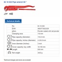 Tang Kunci Pipa 83 10 030 KNIPEX 90° 3" Pipe Wrench