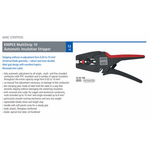 Tang Kupas Kabel 12 42 195 KNIPEX Self-Adjusting Insulation Strippers