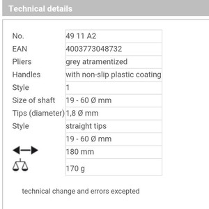 Tang Snap Ring 19-60 mm 49 11 A2 KNIPEX External Circlips Pliers