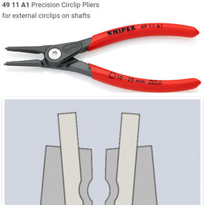Tang Snap Ring 10-25 mm 49 11 A1 KNIPEX External Circlips Pliers