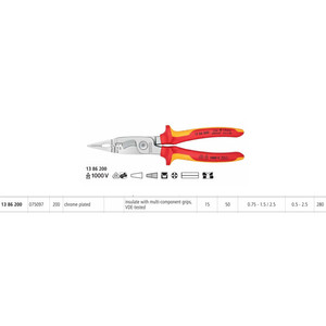 Tang Kupas Kabel 13 86 200 KNIPEX Pliers For Electrical Installation