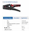 Tang Kupas Kabel 12 52 195 KNIPEX PreciStrip16 Automatic Stripper