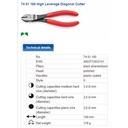 Tang Potong Diagonal 74 01 160 KNIPEX Diagonal Cutting Nippers