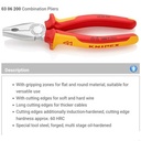 Tang Kombinasi Listrik 200 mm 03 06 200 KNIPEX Combination VDE Pliers