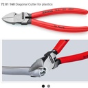 Tang Potong 72 01 160 KNIPEX Side Cutter For Plastics, 15° Angled 160