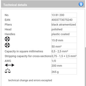 Tang Kupas Kabel 13 81 200 KNIPEX Pliers for Electrical Installation