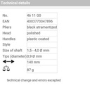 Tang Snap Ring 1.5-4.0 mm 46 11 G0 KNIPEX Grip Retaining Ring Pliers