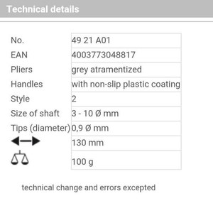 Tang Snap Ring 3-10 mm 49 21 A01 KNIPEX External Circlips Pliers
