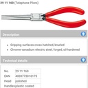 Tang Lancip 29 11 160 KNIPEX Long Nose Pliers