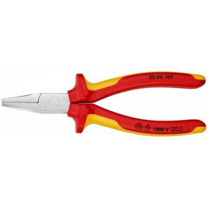 Tang Lancip Lurus Listrik 20 06 160 KNIPEX Flat Nose Pliers VDE