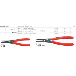 Tang Snap Ring 00 19 57 V01 KNIPEX Set Of Circlip Pliers 4 Parts