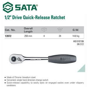 GAGANG SOK 13972 1/2" DR.QUICK-RELEASE RATCHET (TEAR DROP) SATA