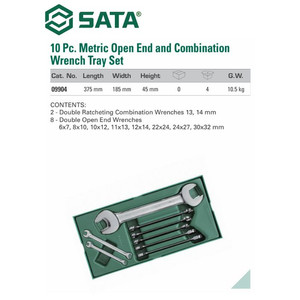 Tray Kunci Double Pas Set 10 Pcs Metric Tray Set SATA TOOLS - 09904