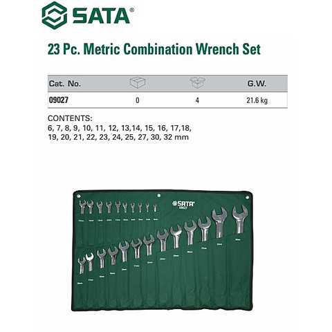 Kunci Ring Pas Set 23 Pcs Metrik 09027 Combination Wrench Sata Tools