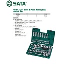 Kunci Shock 46 Pcs Metrik & Inci 1/2" 09006 Socket Set Sata Tools