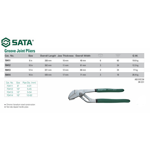 Tang Burung/Groove Joint Pliers 8 Inch 70411 SATA
