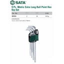 Kunci L Set Extra pjg 9 pcs Extra Long Ball Point 09101A (METRIC) SATA