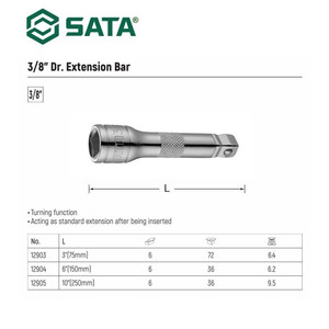 Kunci Shock Adaptor Sok 12905 3/8” Extension Bar 10" 250 mm Sata Tools
