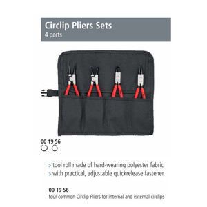 Tang Snap Ring 00 19 56 KNIPEX Set Of Circlip Plier 4 Parts