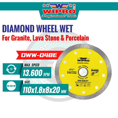 Diamond Wheel Wet / Mata Potong Basah  DWW048E WIPRO (110x1.8x8x20mm)