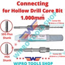 Penyambung Hole Saw Beton Connecting Hollow Drill SDS Plus HEX 1.000mm