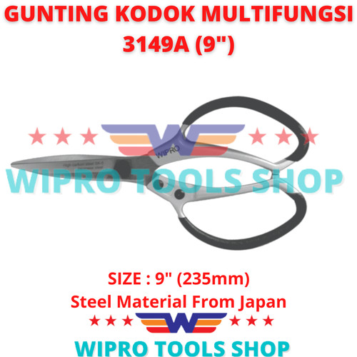 WIPRO Gunting Kodok / Seng / Kain / Serbaguna 9" 3149A