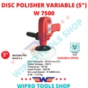 WIPRO Mesin Poles Mobil / Polisher Rotary / Disc Polisher 5" W 7500