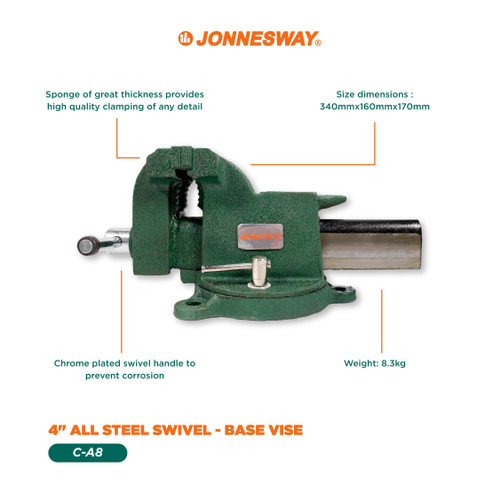 4" ALL STEEL SWIVEL - BASE VISE (C-A8)