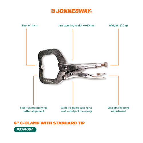 6" C-CLAMP DENGAN TIP STANDAR (P37M06A)