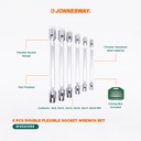 Jonnesway 6Pcs Kunci Busi DOUBLE Flexible Socket Wrench Set - W43A106S