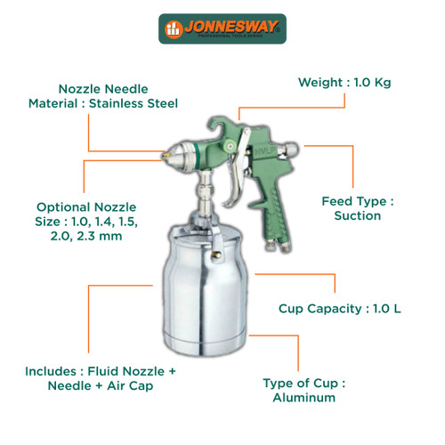 Jonnesway H.V.L.P Spray Gun - AS0001D