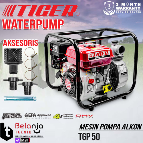 Mesin Pompa Air Irigasi Tiger TGP 50 Water Pump Pompa Alkon 2 Inch TGP50 Bensin