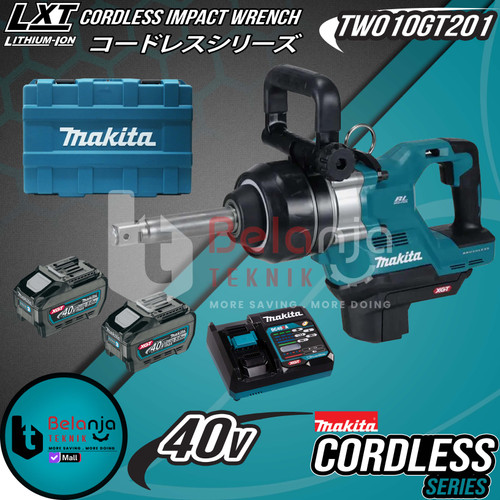 Mesin Pembuka Baut Baterai 1 Inch 40V Makita TW010GT201 Impact Wrench Cordless TW 010 Set