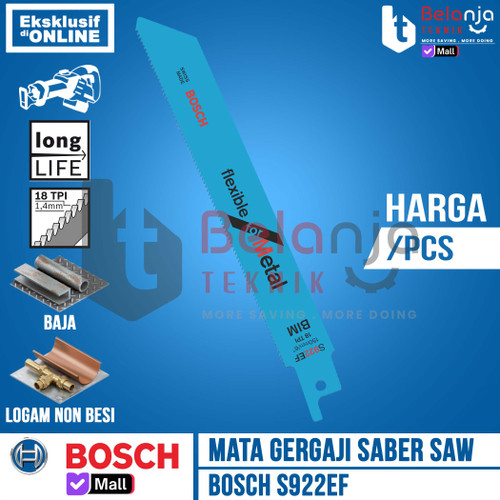 Mata Gergaji Saber Saw 6 Inch Bosch S922EF Sabre Saw Blade Metal S 922 BF Bim 6"