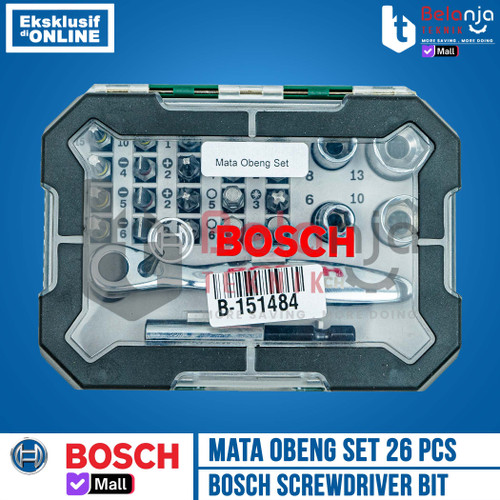 Mata Obeng dan Kunci Shock Set Bosch 26 PCS Screwdriver Bit Set Ratchet EH SD Set 26PCS