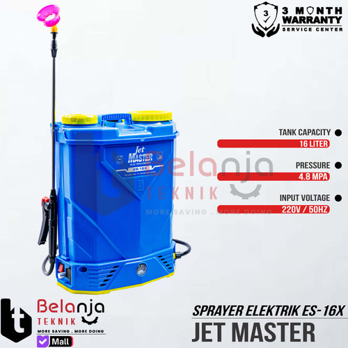 Jet Master By Tasco Alat Semprot Hama Disinfektan 16 Liter Knapsack Sprayer Elektrik 16L ES-16X