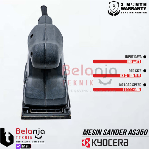 Mesin Amplas Listrik Poles Kayu Kyocera AS 350 190 Watt Orbital Sander AS350