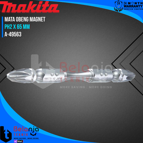 Mata Obeng Magnet Plus PH2 X 65 MM Makita Double Ended Head Torsion Screwdriver Bit A-49563
