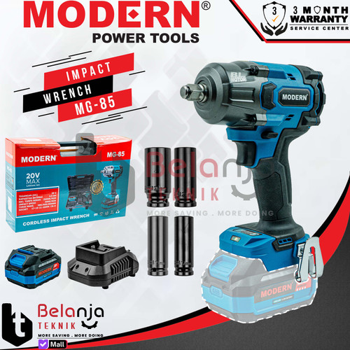 Mesin Impact Wrench Cordless Modern MG-85 Mesin Buka Baut Baterai 20V MG85