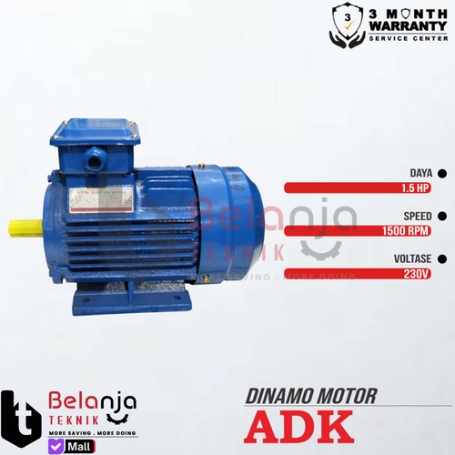 ADK Mesin Penggerak Dinamo Electro Motor 1.5 HP 1 Phase 4 Pole