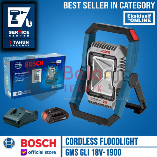 Bosch Senter Lampu Sorot Baterai GLI 18V-1900 C Floodlight Cordless SET 2 AH