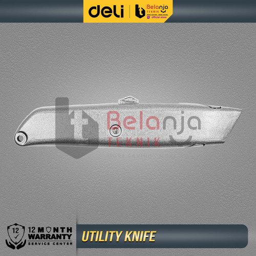 Deli Utility Knife Cutter Aluminium SK5 Auto-lock Pisau Cutter Kater Perkakas EDL4260