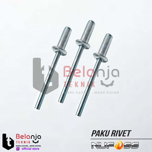 Nufoss Blind Rivets 440 Paku Rivet Ukuran 3.2 X 11 MM Rivetti 1000 Pcs