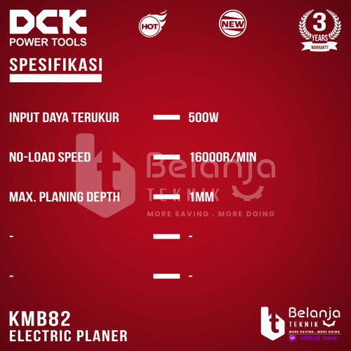 DCK Mesin Serut Ketam Kayu Listrik KMB82 Electric Planner 82 MM KMB 82 500 Watt