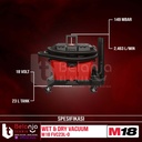 Milwaukee Wet & Dry Vacuum Cordless M18 FVC23L-0 Penghisap Debu Basah & Kering Baterai 23 Liter 18 Volt Unit Only