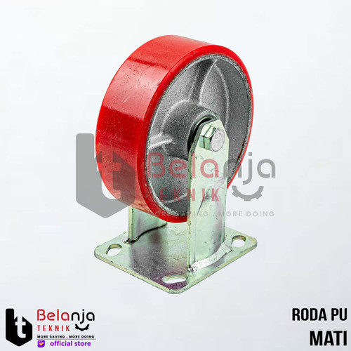 Roda Troli Pu Merah 4 Inch Medium Duty Roda PU Mati Diameter 4 Inch