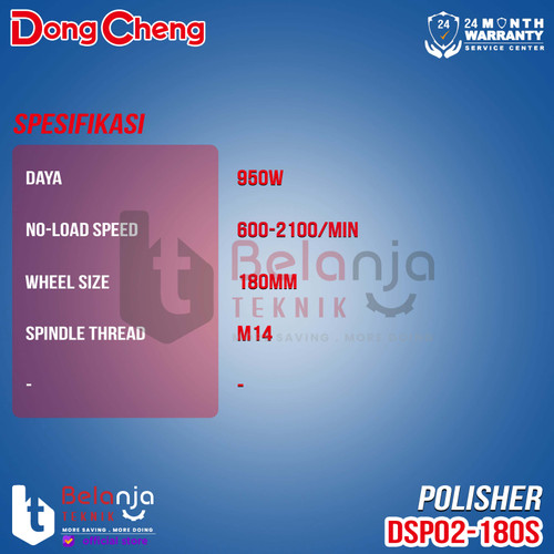 Mesin Poles Dongcheng DSP02-180S Polisher Kendaraan Mobil Poles 7" 180MM 950 Watt