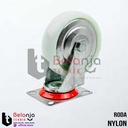 Roda Troli Nilon Putih Hidup 4" Roda nylon ballbearing 4 Inch hidup